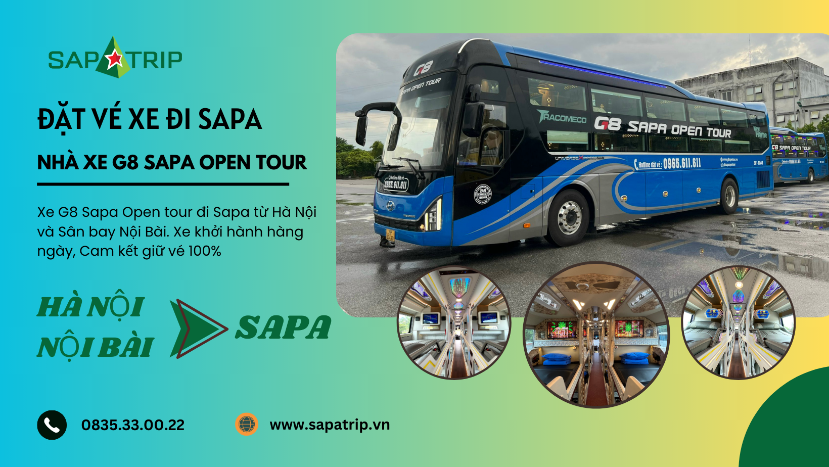 Đặt vé xe G8 Sapa Open Tour đi sapa từ Hà Nội
